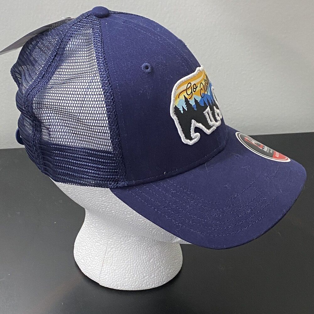 Avalanche Go Outside Bear Logo Adjustable Trucker Hat Cap Outdoors Mountain NWT - Picture 3 of 6